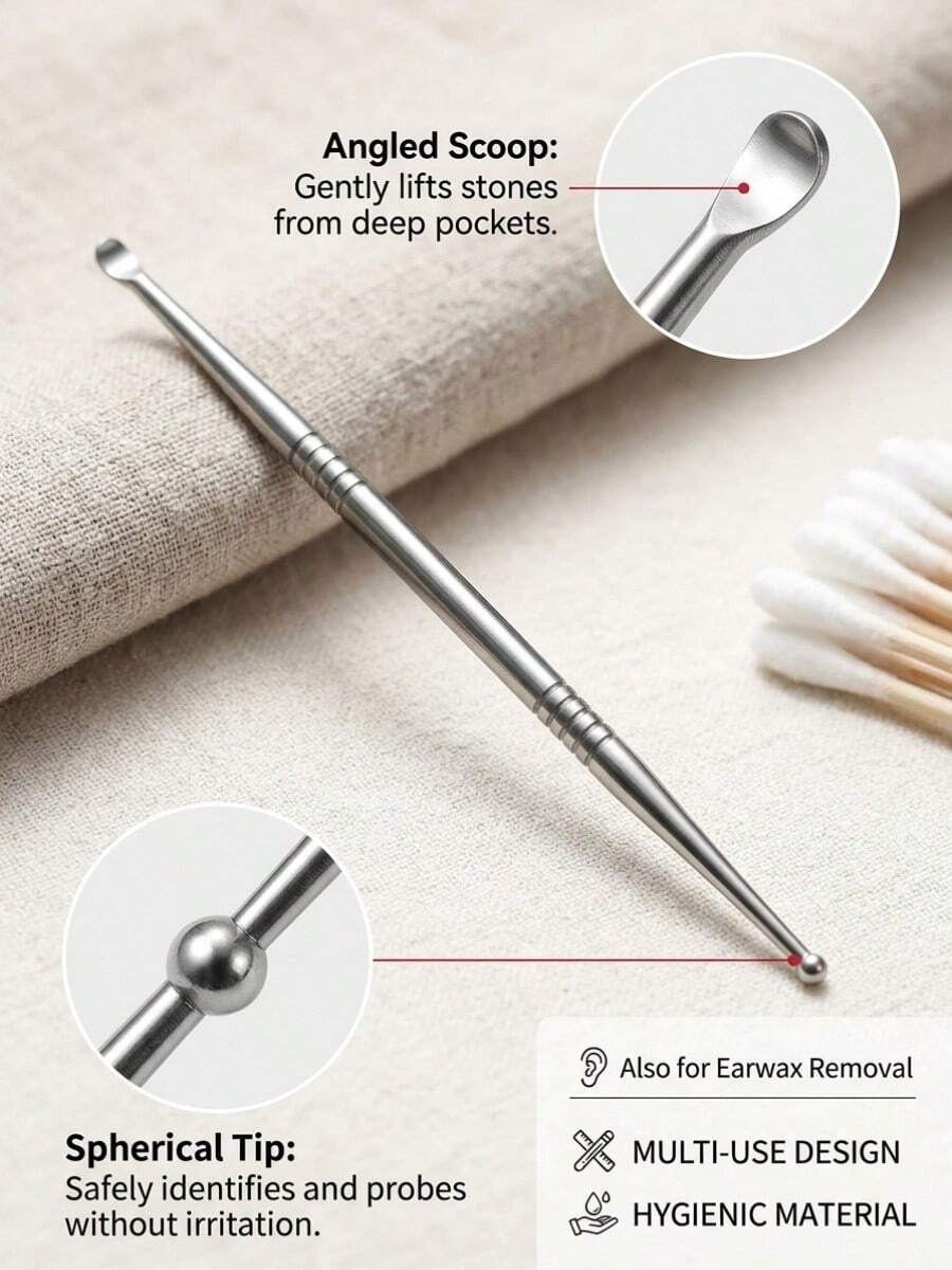 Manual Tonsil Stone Removal Tool, Dual-Head Tonsil Stone Extractor, Used For Bad Breath Treatment And Daily Oral Cleaning, Ergonomic Grip Shape, Practical, Stylish And Durable, Best Choice For Personal Care Products. Portable Cleaning Tool - Multi-color - View 1