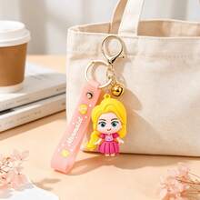 1pc Disney Princess Series Keychain, Snow White 3D Figure Keyring, Cute Phone Bag Charm - Y - View 4
