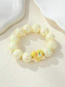 NAIZHU 1/4 buah Gelang Wanita Manik-Manik Resin Berwarna-warni Modis Gaya Kartun Lucu, Cocok untuk Pemakaian Sehari-hari, Gaya Y2K yang Menawan. - MultiWarna - View 5