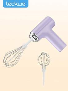 Teckwe Máy đánh trứng cầm tay điện, máy đánh trứng không dây sạc lại được với 2 đầu đánh bằng thép không gỉ, máy đánh trứng cầm tay di động để đánh kem, bột bánh, nướng bánh & nấu ăn - Nhiều màu - Xem 1
