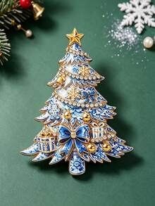 Christmas Tree Rhinestone Brooch, Gingerbread Man & Colorful Ball Gift Box Pin, Suitable For Suit, Sweater, Coat, Hat, Christmas Exchange Gift, Winter Holiday Accessory, Heartwarming Holiday Gift For Friends And Family - Multicolor - View 11