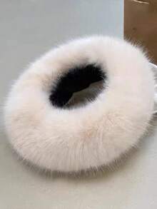 Winter Fluffy Open Top Hat Faux Fox Fur Hat Band Thickened Warm Faux Fur Brimless Hat - Multicolor - View 17
