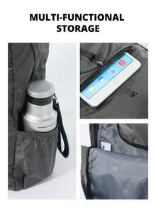 CAMEL CROWN Foldable Large Capacity Travel Backpack, Short Trip & Gym Storage Bag - Rock Ash - View 5