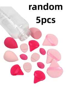 5pcs Random Makeup Sponge Set, Random Packaging Bottle/Bag; Complete Makeup Tool Set Including Regular Makeup Sponge, Mini Makeup Sponge, Powder Puff, Mini Powder Puff, Mini Finger Cushion Powder Puff; Suitable For Foundation, Concealer, Loose Powder Base Makeup, Creating Flawless And Long-Lasting Makeup; Multi-Color Makeup Sponges, Latex-Free Material, Dry And Wet Use, Also Can Be Used As Dedicated Makeup Tool For Creamy Foundation - Multicolor - View 8