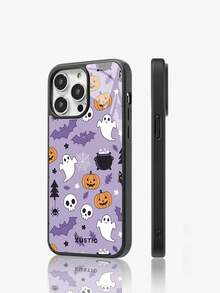 XUSTIO Casing Ponsel Akrilik 2-in-1 Motif Hantu Halloween, Kelelawar, , Lentera, Daun Gugur, Jaring Laba-laba, Dicetak UV, Perlindungan Penuh, Tahan Guncangan, Anti Jatuh, Pelindung Pasangan, Sahabat, Tersedia 2 Warna, Kompatibel dengan iPhone 17 16 15 14 13 12 11 Pro Max, Hadiah Liburan untuk Perjalanan Sehari-hari - Purple - View 3
