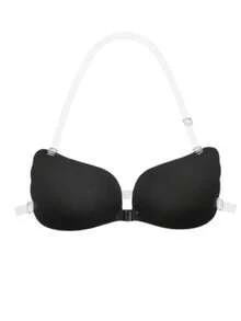 1 Pair Invisible Adhesive Bra, Sexy Silicone Nipple Covers With Transparent Shoulder Straps, Suitable For Women, Lifting And Gathering Small Breasts, Lightweight Nipple Covers - Multicolor - View 6