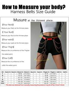 1pc Women's Red Multi-Layer Chain Leg Strap Asymmetrical Waist Belt Suitable For Daily Outfit Matching - Red - View 5