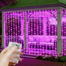 LED Curtain String Lights Battery Powered Christmas Garland Festoon 8 Mode Lighting Wedding Party Fairy Light Christmas Decoration For Home Bedroom Valentine's Day Halloween Holiday Decor - Curtain String Light-battery - View 16