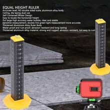 Magnetic Ceiling Leveling Ruler, Aluminum Alloy Equal Height Marking Ruler With Bubble Level, High‑Precision Graduated Scale Measuring Tool For Suspended Ceiling Keel Tile Laying Construction Work - Contour Scale - View 7