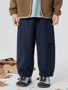 mini bala Boys & Girls Water‑Repellent Durable Loose Tapered Long Pants, 2026 Fall New Arrival - Dark Blue - View 1