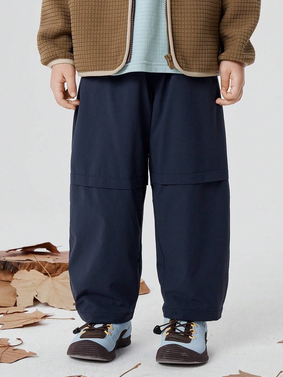 mini bala Boys & Girls Water‑Repellent Durable Loose Tapered Long Pants, 2026 Fall New Arrival - Dark Blue - View 1
