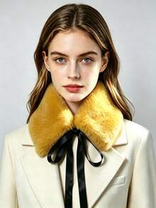 1pc Faux Fur Collar Scarf, Autumn/Winter Coat Decoration - Multicolor - View 4
