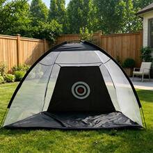 Golf Practice Net – Hitting Training Net, Portable Backyard Indoor/Outdoor, Sturdy Polyester Target Cloth Cushions Impact, Quick Assembly Golf Simulator Aids - Black - View 4