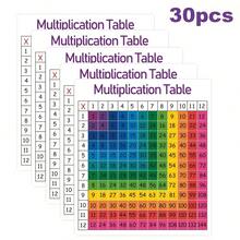 30pcs Multiplication Table Stickers, Essential Math Learning Aid For Students And Families, Easy-To-Use School And Office Supplies Stickers, Size 3.15X2.76 Inches - Multicolor - View 8