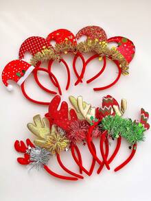 5/10pcs Random Style Christmas Element Headbands, Suitable As Christmas Gifts For Girls, Kids - Multicolor - View 6