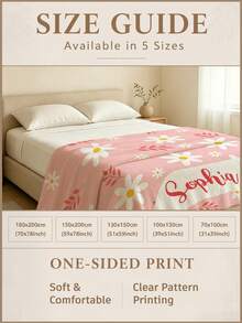 1pc Customized Name Blanket, Personalized Name Throw, Suitable For Bed, Living Room Sofa, Outdoor Beach Camping Pets, Personalized Home/Pet/Couple Bed Blanket, Personalized Christmas Gift, Home Gift, Birthday Gift, Gift For Friends, Gift For Her, Gift For Son/Daughter - Style 1 - View 9