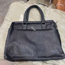 Maletín de Cuero para Hombre, Bolsa de Oficina con Compartimentos y Bandolera Ajustable - Negro - Ver 6