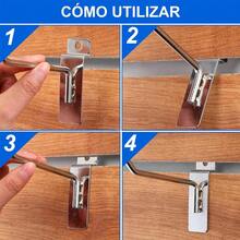 100 PCS Ganchos para Paneles, 15cm Gancho Metal para Panel Ranurado,Ganchos para Tablero de Clavijas para Panel Perforado Tiendas de Conveniencia, Ferreterías y Garajes - Ver 3