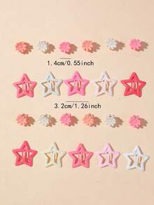 60/100pcs Jepit Rambut Anak Perempuan Aneka Warna Bentuk Bintang, Bunga, dan Daisy, Jepit Rambut BB, Aksesoris Rambut, Jepit Atas, Jepit Belakang, Jepit Samping, Jepit Rambut Buaya untuk Penggunaan Sehari-hari - MultiWarna - View 5