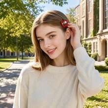 10/20pcs Apple BB Clips Sweet Bangs Hair Clips Oil-Drip Red Series Side Clips For Daily Commute - Multicolor - View 4