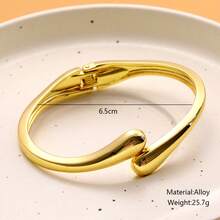 Vòng tay cuff nữ dạng lò xo mở, mạ bóng cao cấp, thiết kế giọt nước khí động học cách điệu mới - Nhiều màu - Xem 4