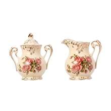 10-Piece Ceramic Tea Set, Includes 1 Tray, 1 Teapot, 4 Teacups And 4 Spoons, European Vintage Style, Luxury Rose Pattern Water Cup (250ml), Light Yellow Teapot (800ml), Comes With Spoon Set, Suitable For Afternoon Tea, Restaurant, Living Room And Other Occasions, Back To School Essential. - Multicolor - View 14