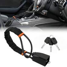 1pc Steering Wheel Lock With 3 Keys, Car Safety Belt Lock, Dual Vehicle Anti-Theft Device, Suitable For Most Cars, Trucks, And More - A - View 12