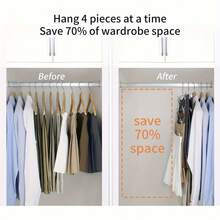 6-Tier Stainless Steel Folding Pants Rack, Skirt Hanger Set, Space-Saving Multi-Layer Clothing Storage Rack, Suitable For Closet And Wardrobe, Can Store Jeans, Skirts And More, Metal Structure, Efficient Closet Organization - Silver - View 5