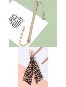 1pc Gold Metal Chain With Black Shoulder Strap, Fashionable And Versatile, Suitable For DIY Handbag And Shoulder Bag Accessories, Square Safety Buckle Design, Can Be Used As Wallet Strap Or For DIY Wallet Making - Multicolor - View 10