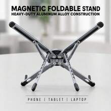 Aluminum Alloy Phone & Laptop Stand With Magnetic Base And 8-Level Height Adjustment, Foldable Desktop Stand For Laptops, Tablets And Smartphones - New Arrival - View 12