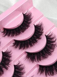 Hinarin 10 Pairs D Curl False Eyelashes Fluffy Volume Fake Eyelashes Black Band Classic Mink Hair Simulation False Lashes Crossed 5D Dense Strip Lashes Soft Natural Eyelash For Party Use Travel Essentials - Black - View 6