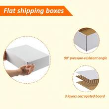 Durable White Corrugated Cardboard Mailer Boxes, Suitable For Small Business, E-Commerce Logistics, Shipping And Packaging Needs, Storage Box, (Suitable For Transport And Packaging) Halloween Christmas Gift Box - Multiple Styles - View 3