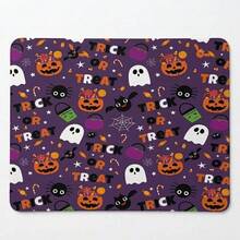 Halloween Style Purple Background Ghost Pattern Extra Long Gaming Mouse Pad And Desk Mat Set, Non-Slip Durable Rubber Base, Smooth Surface, Suitable For Computer Laptop Office Home, Abstract Art Decor, Back To School Supplies - A - View 15