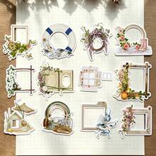 1/2packs Cute Youth Window Flower Stickers Decoration Laptop Phone Skateboard Waterproof DIY Scrapbooking Journaling - Grid - View 5