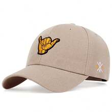 1pc Men's Halloween Hat Finger 666 Embroidered Baseball Cap Street Fashion Casual Hat Spring Autumn Travel Beach Vacation - Multicolor - View 4
