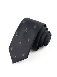 ZLQ&GOU 1 PC Dual-Color Optional Pirate Element Jacquard Pattern Tie, Punk Theme Halloween Party Men's Personalized Outfit Decorative Tie - Multicolor - View 6