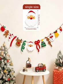 Christmas Bunting Decoration Atmosphere Scene Arrangement Photo Backdrop Garland Hanging Ornament DIY Hanging Decoration Pendant Banner Light Decor Accessories, String Lights Not Included - Christmas Style - View 3