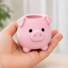 Mini Cute Pink Pig Multifunctional Storage Can, Creative Multifunctional Desktop Organizer, Modern Pink Room Decor, Anti-Drop Multi-Purpose Desktop Organizer, Girly Cute Desktop Organizer, Modern Apartment Desk Accessory, Practical Gift For Girls And Best Friends Back To School - Piggy Multi-functional Storage Jar - View 1