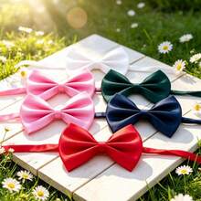 Fashionable Adjustable Pet Bowtie Collar - Durable Polyester Material, Suitable For Small To Large Dogs And Cats - Multicolor - View 2