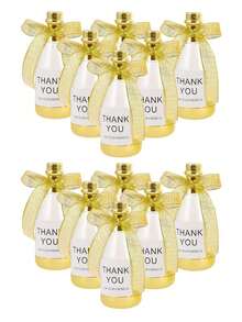 12pcs Champagne Bottle Shaped Bow Candy Boxes, Plastic Gift Boxes & Gift Bags, Suitable For Wedding, Birthday Party Favors, Valentine's Day Party Gifts - Multiple Styles - View 1