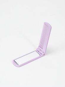 WANMEI 2‑In‑1 Folding Comb With Mirror, Portable Foldable Hair Comb Mirror, Travel Detangling Hair Comb, Lightweight Pocket Hair Comb For Halloween Back To School Daily Makeup Hairstyle Touch‑Up - Multicolor - View 5