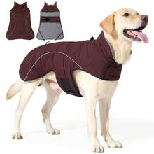 Winter Dog Coat, Windproof Reflective Fleece‑Lined Turtleneck Pet Jacket, Adjustable Hook & Loop Warm Cold Weather Vest For Medium Large Dogs Outdoor - Multicolor - View 20