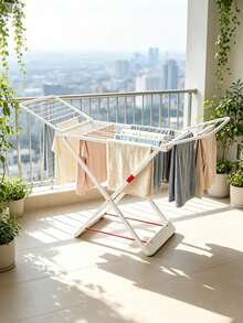 Foldable Clothes Drying Rack, Large Capacity Stable Anti‑Slip Laundry Drying Stand With Side Wings, Space‑Saving Collapsible Design For Indoor Living Room Balcony Apartment, For Home Dorm Renters Family Daily Laundry Air‑Drying Use - Multicolor - View 6
