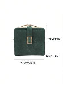Women's Short Wallet Card Holder, INS Style Vintage Metal Clasp, Textured PU Leather, Multi-Layer Card Slots, Large Capacity Design, Exquisite Snap Closure, Elegant Fashionable, Wear-Resistant Durable, Compact And Lightweight, Easily Matches Your Daily Outfit - Dark Green - View 8