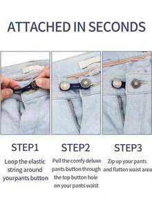 6 buah Alat Perpanjang Kancing Celana, Alat Penyesuaian Ukuran Pinggang Jeans Universal, Gesper Perpanjang Sabuk, Kancing Perpanjang Pinggang, Celana Terlalu Kecil Menjadi Besar Tanpa Jahit, Kancing Peregang Celana Hamil, Mudah Digunakan, Tidak Perlu Alat (1/2/6 buah) Tersedia - A - View 9