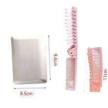 Mini Makeup Mirror & Folding Hairbrush Set, Portable Compact Hand Mirror, Dual-Purpose Foldable Travel Hair Brush Comb, Cute Pocket Size Makeup Kit, Suitable For Handbag, Travel, Daily Touch-Ups, Women's Travel Accessory Gift Set - Multicolor - View 12