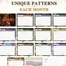 2027 Standing Desk Calendar, Aesthetic Oil Painting Art Design Spiral Monthly Planner, Note Blocks For Home Office Desk Decor Gift - Multicolor - View 3
