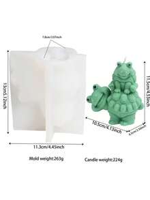 Turtle On Turtle Silicone Candle Mold Cartoon Turtle Animal Aroma Candle Mold Stacked Animal Wax Mold For DIY Soap Resin Plaster, Kids Home Decor Gift - Turtle - View 8