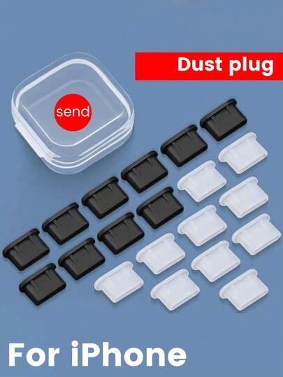 10pcs Phone Charging Port Dust Plug/Protector, Free Storage Box, Apple Interface Dust-Proof And Anti-Clog Design, Dust-Proof And Anti-Dust, Easy Installation And Not Easy To Fall Off, More Effective Protection For Charging Port