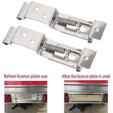 2PCS Rectangular Car License Plate Spring Loaded Stainless Steel Bracket Cars Frame Holder Clamps Trailer Number Plate Clips - 2pcs - View 5